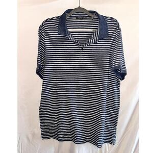 MICHAEL KORS Men's Polo Shirt Size XXL Blue Striped Short Sleeve